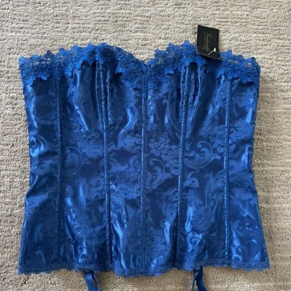 Frederick's Of Hollywood Royal Blue Sweetheart Dream Corset 38/L NWT - Picture 4 of 7